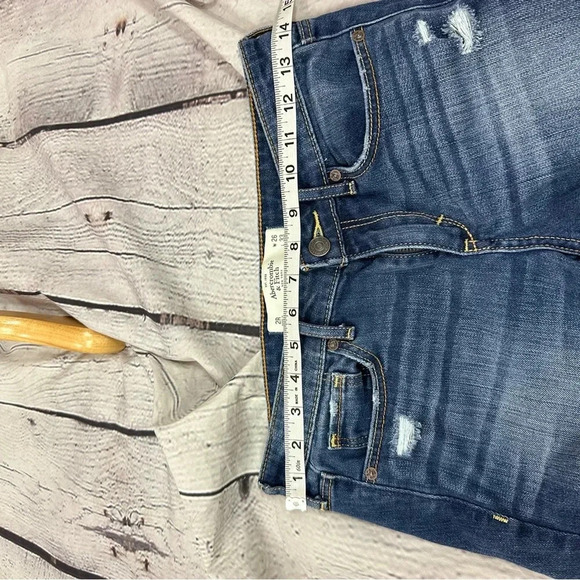 abercrombie & fitch skinny boot distressed jeans size 2 regular 26/33 boho - Picture 8 of 10